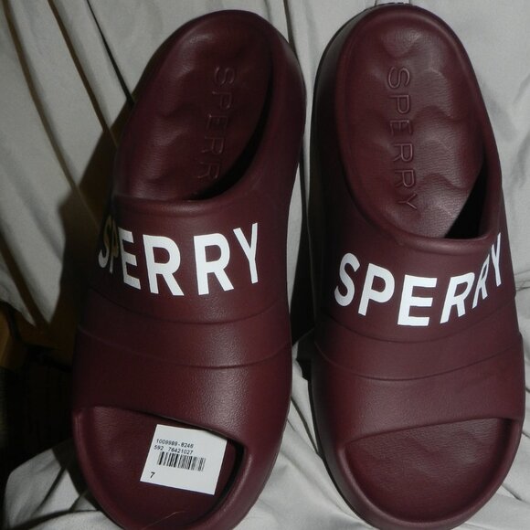 Sperry Men's float Zero Water Absorption Slide Sandals BURGUNDY 🆕NWT🏃♀️💨⚡🚚 - Picture 4 of 16
